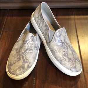 COLE HAAN gray snake skin slip on sneakers